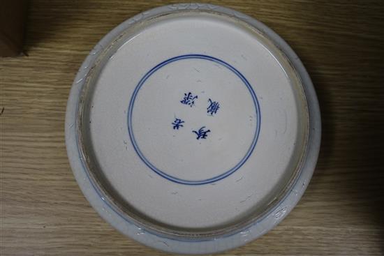 A Chinese blue and white dish, late 19th century